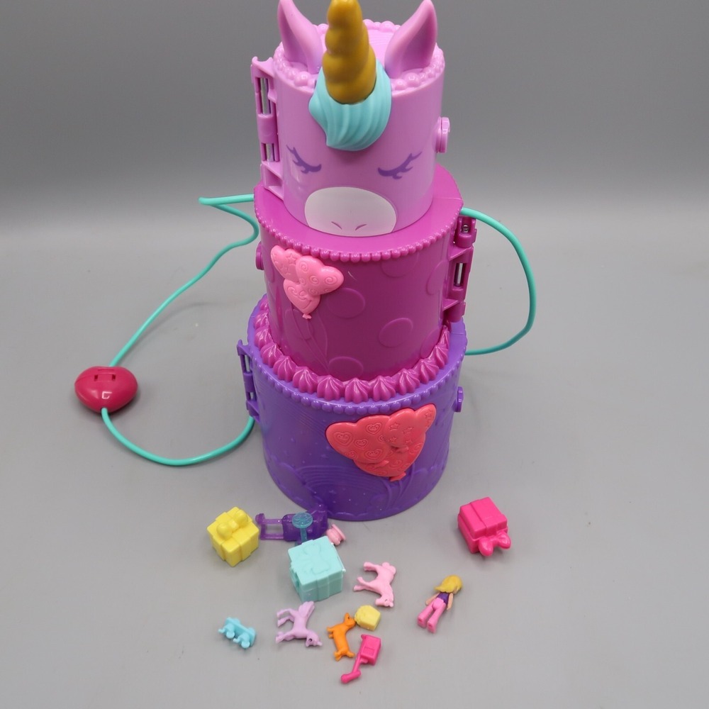 Polly Pocket Unicorn Cake with mini accessories toy Mattel 2021 Carrying Case